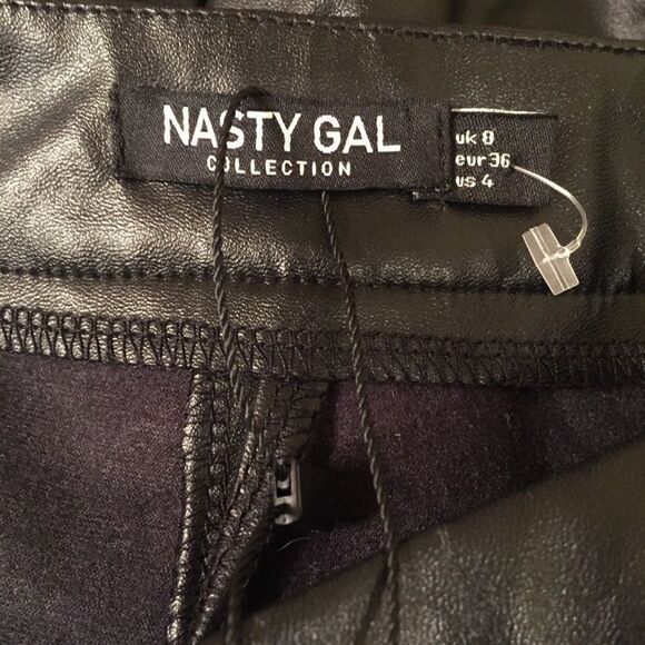 Nasty Gal Black Leather Vegan Pants - Picture 4 of 8